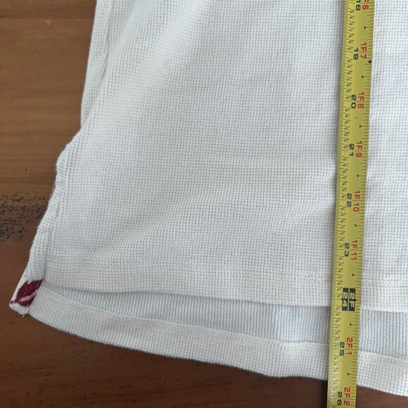 Anthropologie Women's V-Neck Waffle Knit Annette Top White Boho Paisley Small - Picture 9 of 9